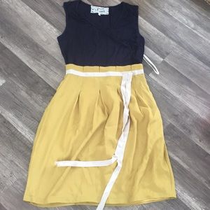 ModCloth Dress. Size XS. Navy top,mustard skirt.